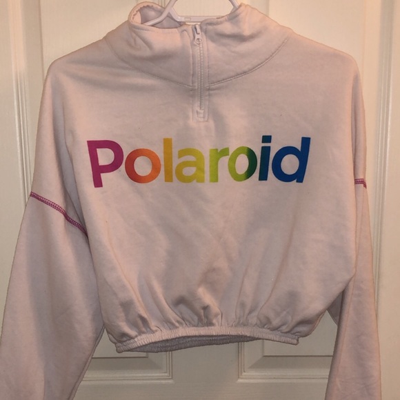Polaroid Tops - FITTED CROP POLAROID SWEATER